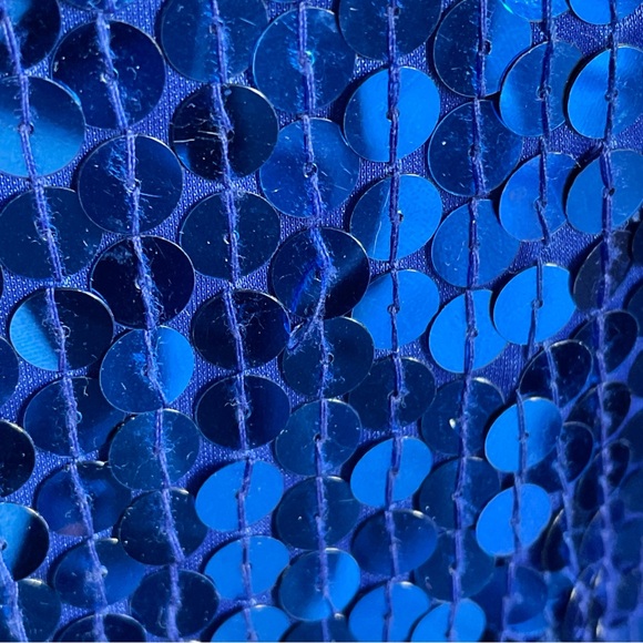 Vintage Niteline by Della Roufogali Sapphire Blue Sequin Dress - 4 - Picture 8 of 10